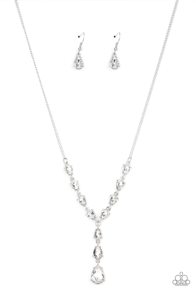 Lariat Necklace Y Shape with Crystals - Park Avenue A-Lister