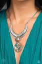 Western Jewelry Set with Multi Color Stone and Silver Frame - Fashion Fix - Clan