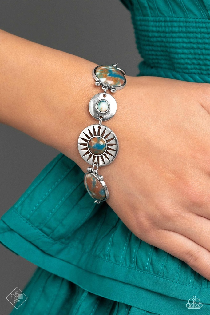 Western Jewelry Set with Multi Color Stone and Silver Frame - Fashion Fix - Clan