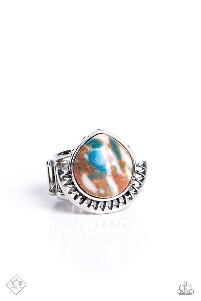 Western Jewelry Set with Multi Color Stone and Silver Frame - Fashion Fix - Clan