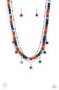 Dragonfly Earthy Stone Jewelry Set in Silver with Multi Color Beads - Fashion Fix - Need for Beads