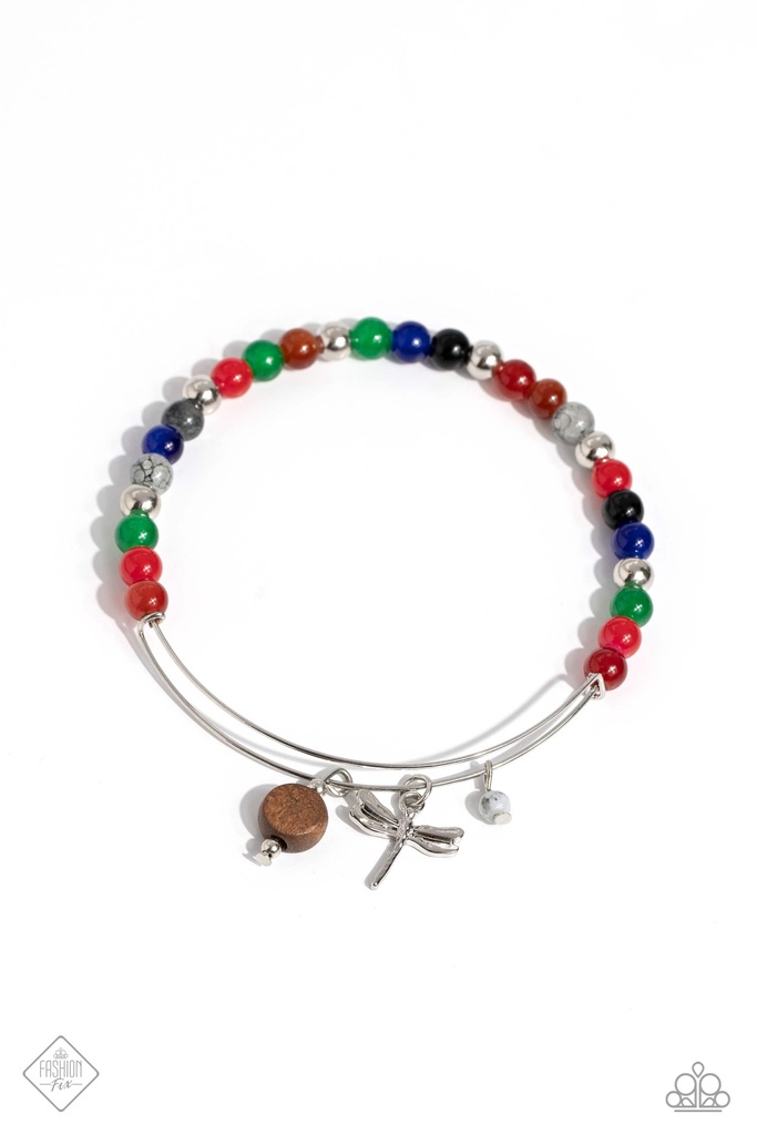 Dragonfly Earthy Stone Jewelry Set in Silver with Multi Color Beads - Fashion Fix - Need for Beads