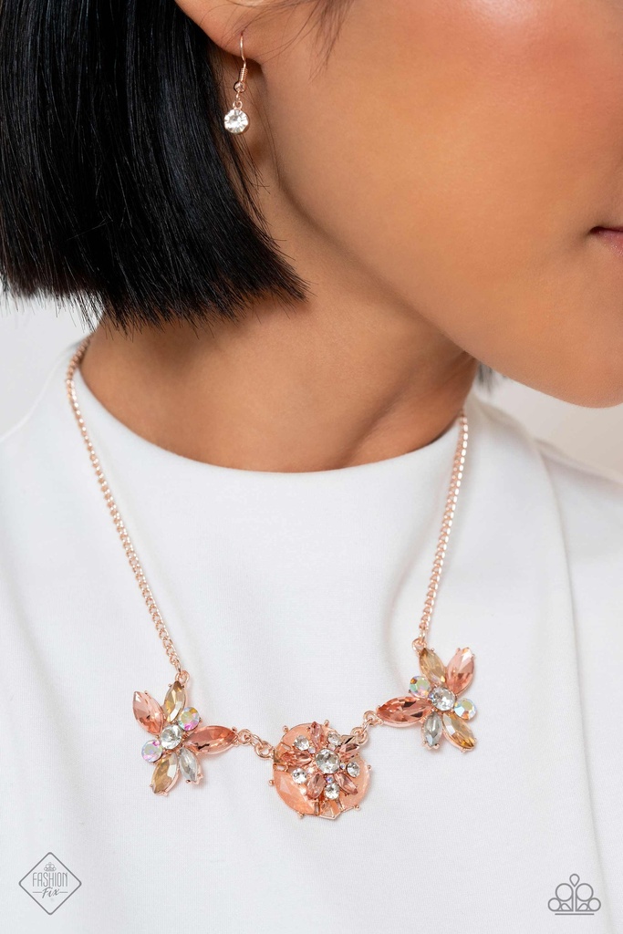 Rose Gold Jewelry Set with Champagne and Multi Colored Gems - Fashion Fix - Soft-Hearted