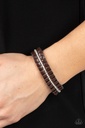 Leather Bracelet Urban with Crystals - Brown - Pretty, Pretty PLEATS