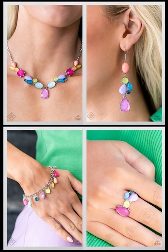 Multi Color Jewelry Set in Silver - Fashion Fix - Puzzled Entertainment